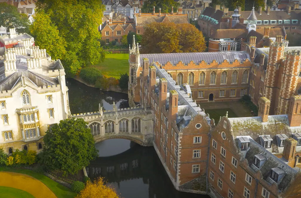 An aerial view of the Cambridge's world famous buildings