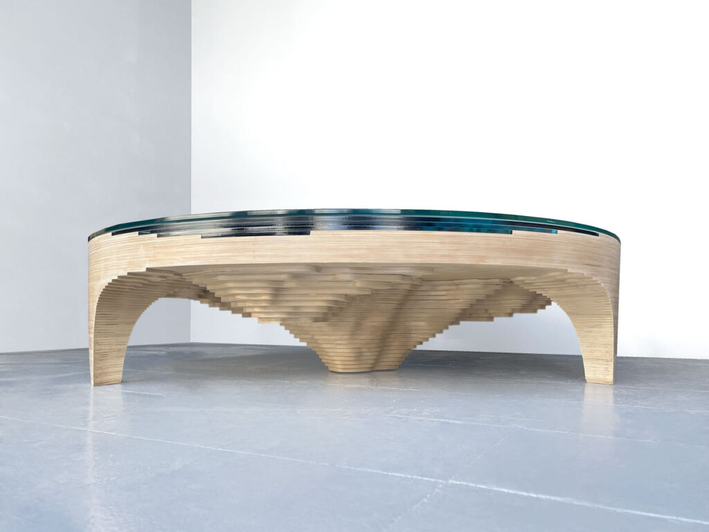 A side view of the table
