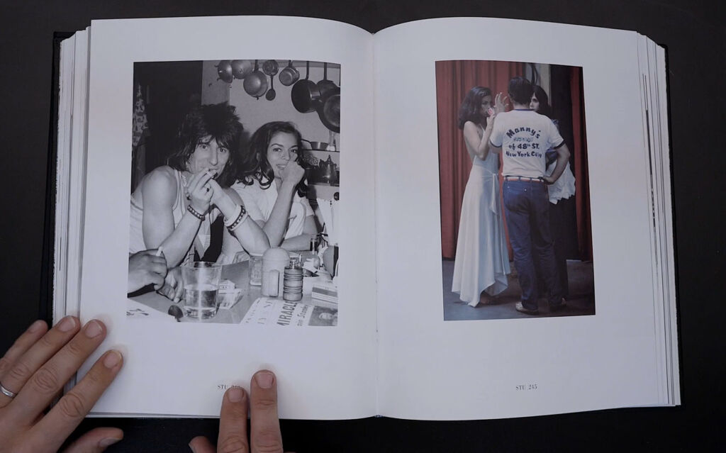 Images in the book showing members of the Rolling Stones is a relaxed atmosphere