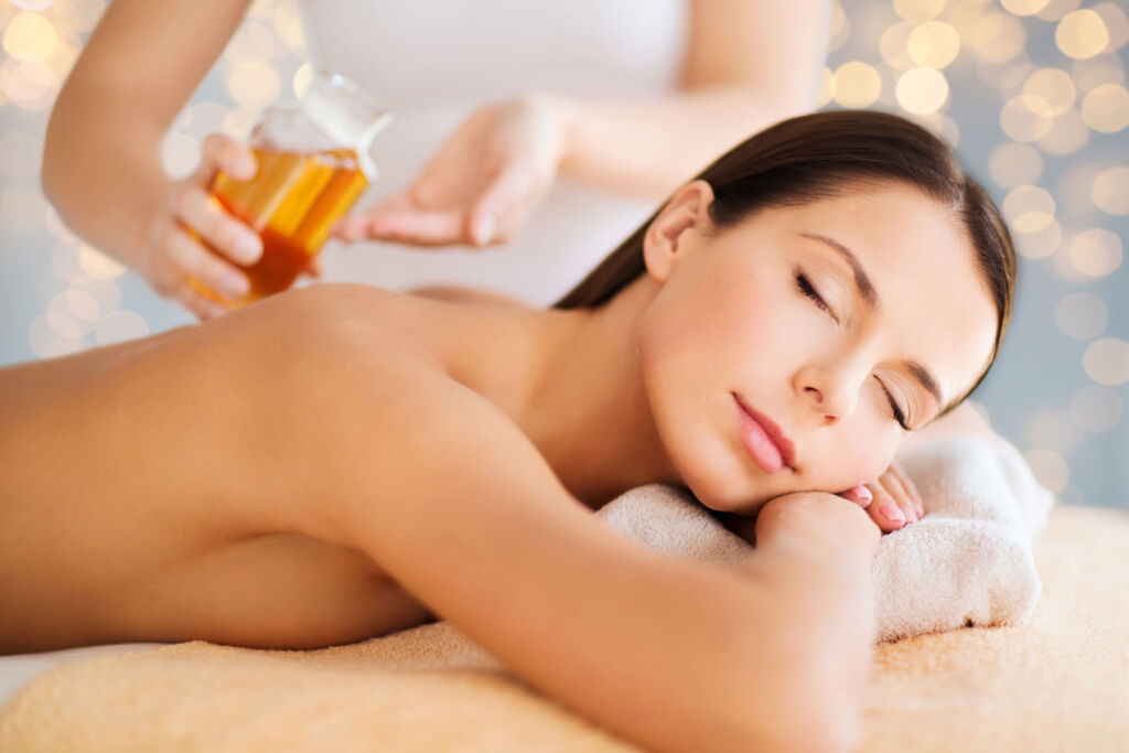 A woman enjoying a spa treatment
