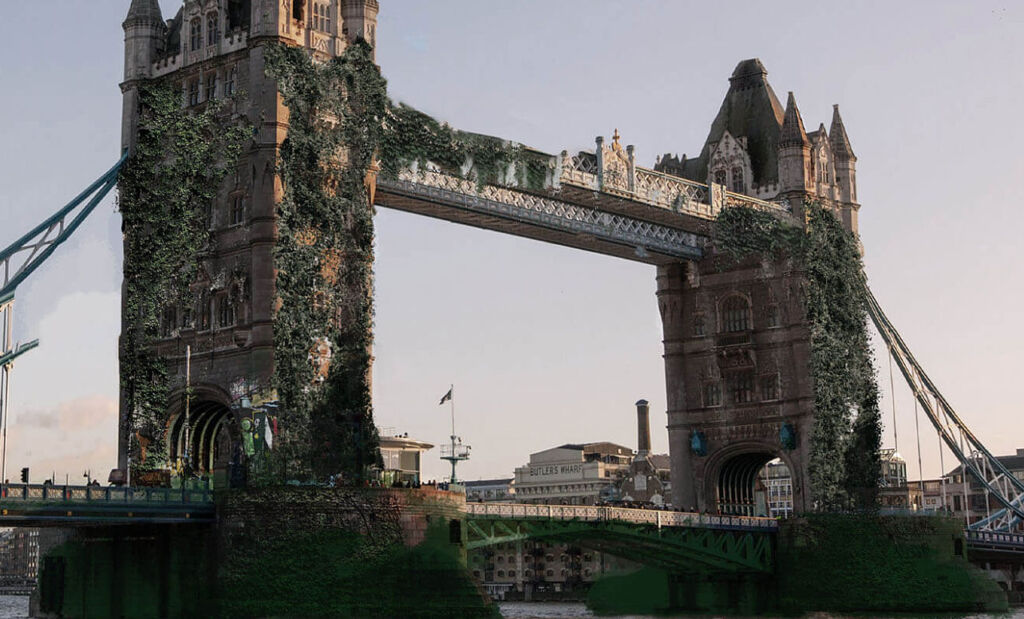 The famous London Landmark, Tower Bridge without maintenance