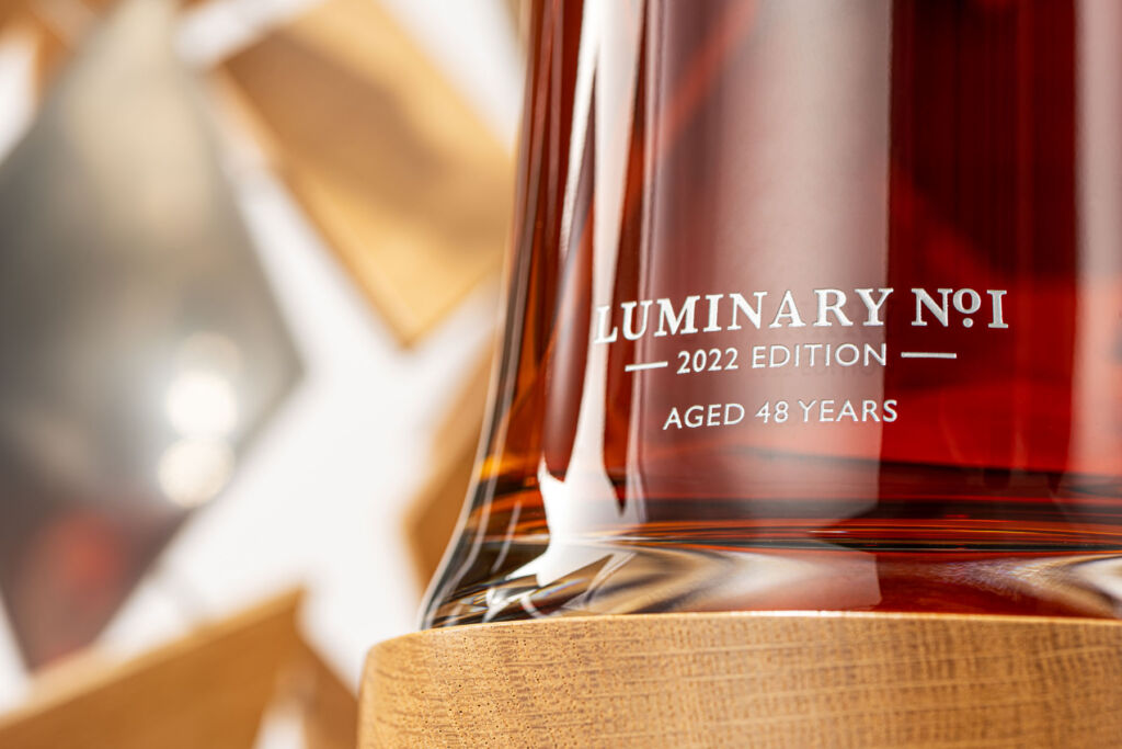 A close up view of the engraving on the limited edition bottle