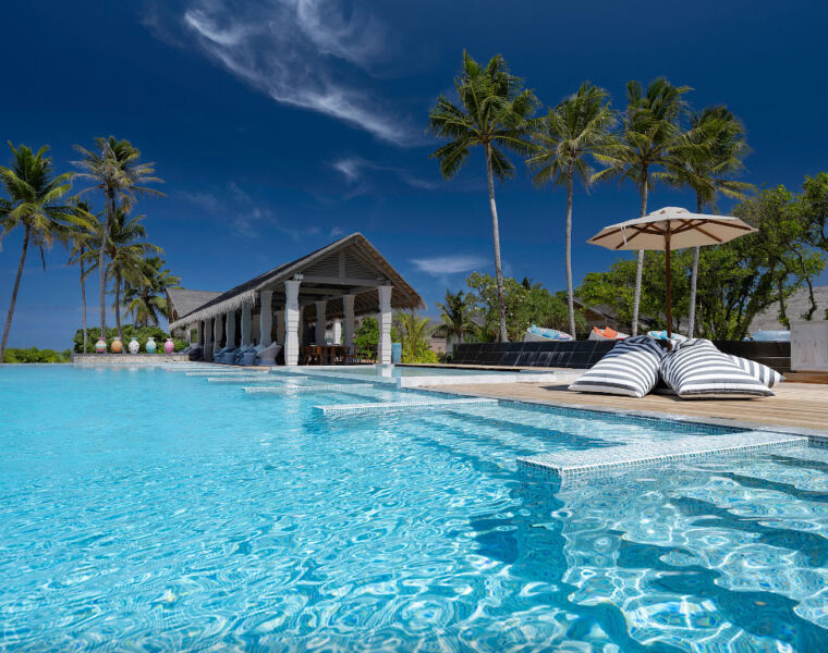 The main guest swimming pool at Cora Cora Maldives