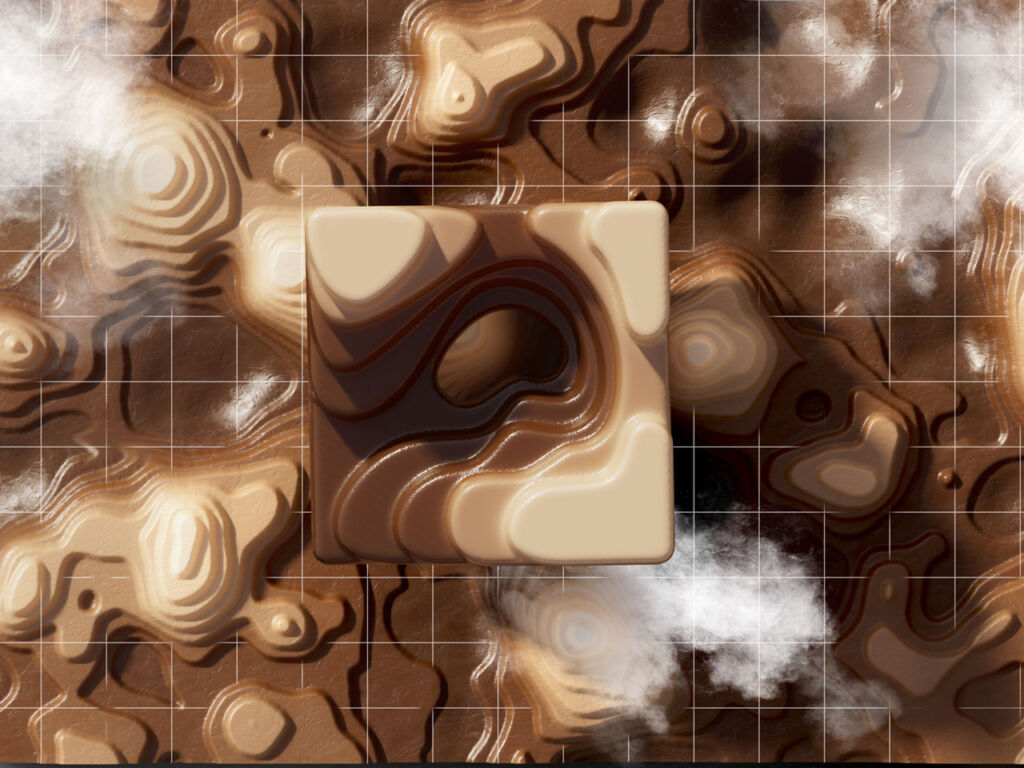 A topographical view of the chocolate