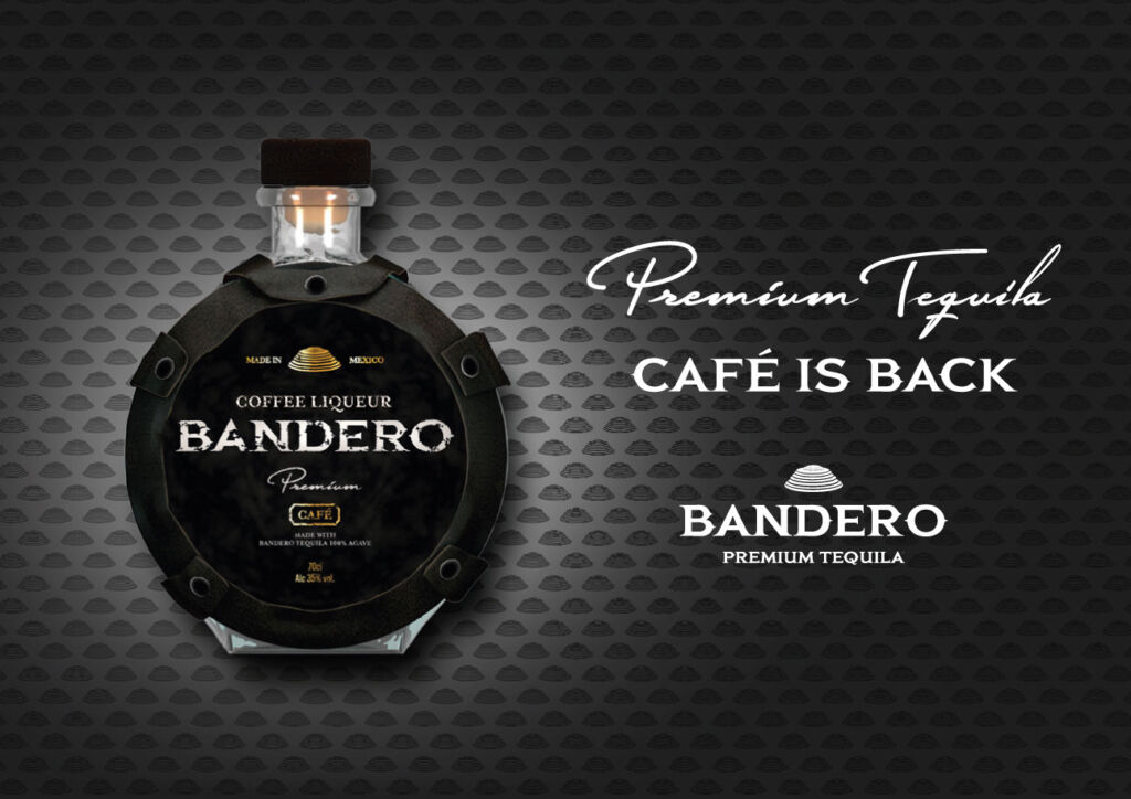 An image showing the bottle with the message Premium Tequila Café is back
