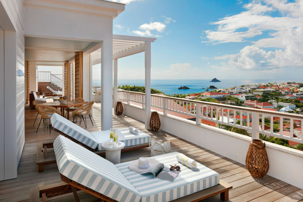 the spectacular views from one of the hotel terraces