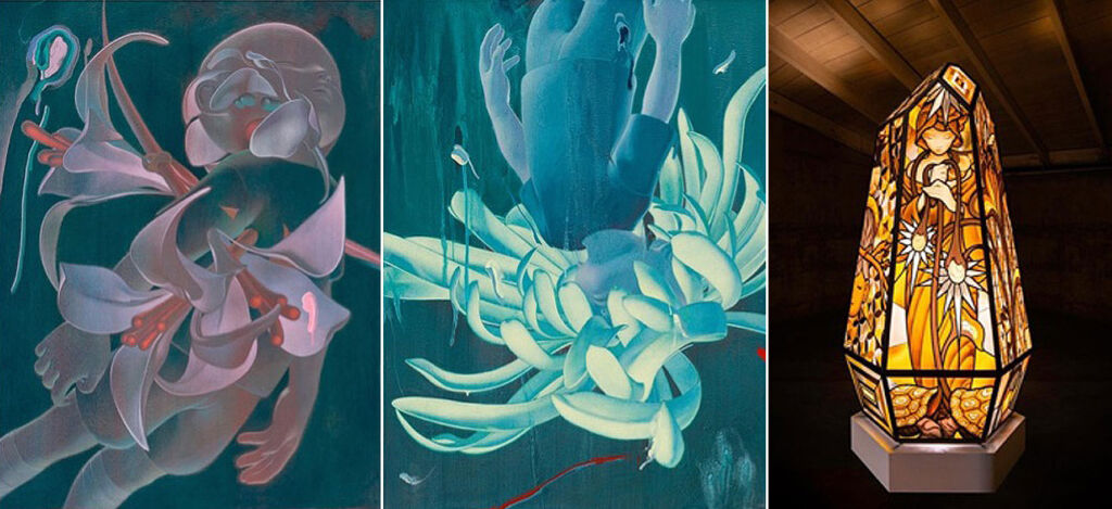 Three examples of the artists work