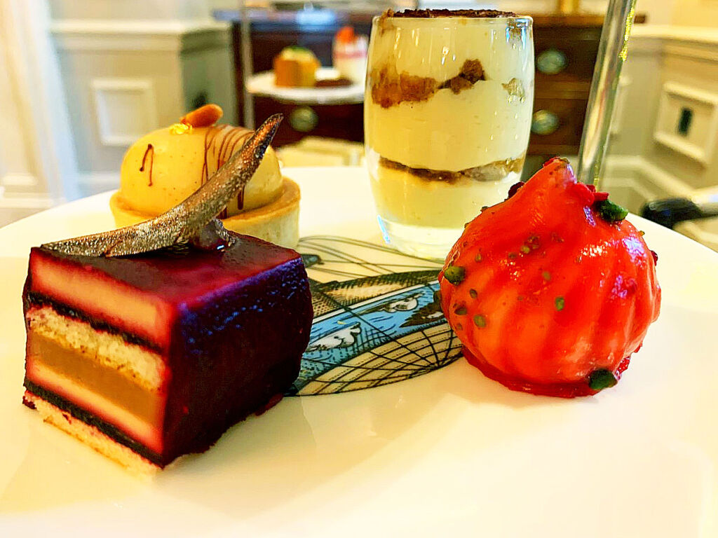 The foods on the middle tier of the afternoon tea tray