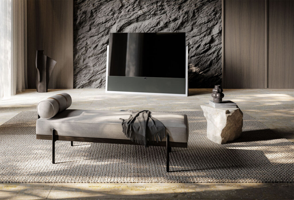 The Loewe Iconic, A New 4K OLED TV Made From Recyclable Syno-Stone