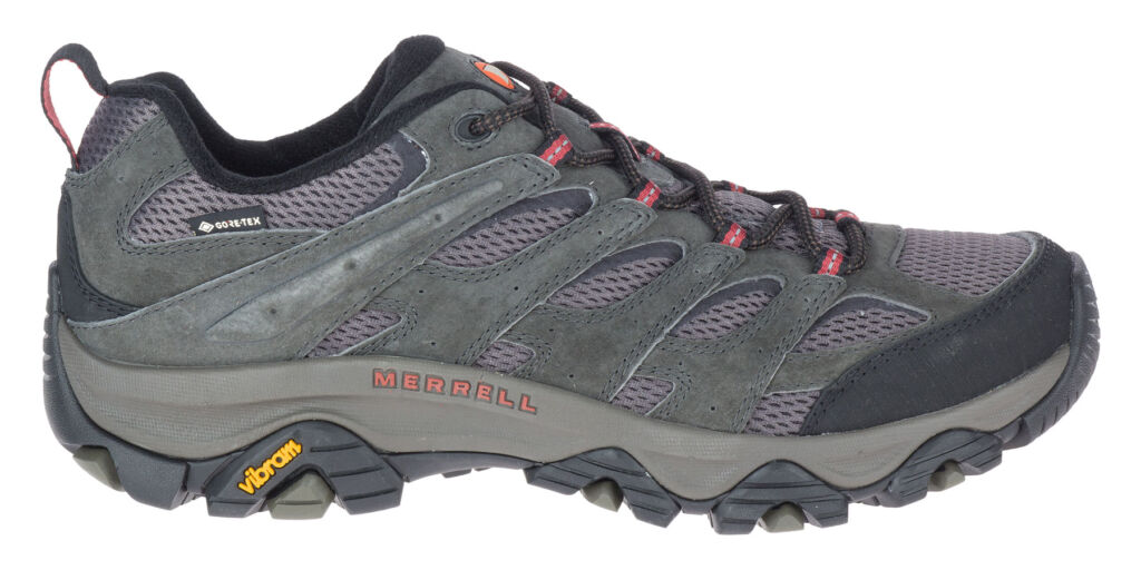 A side profile of a Merrell Moab 3 GTX show in grey colour