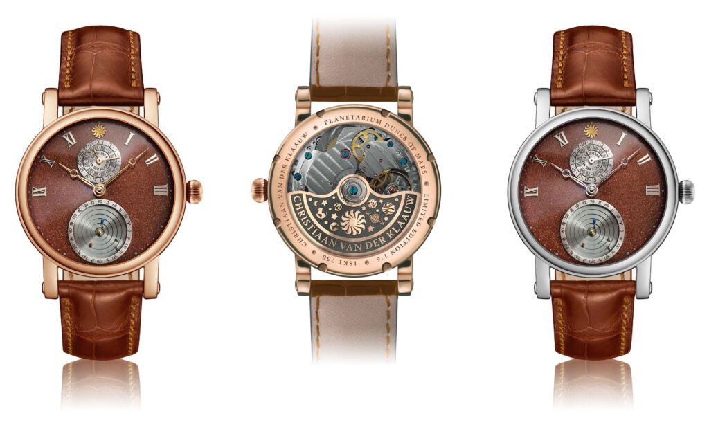 Front and rear views of the timepiece