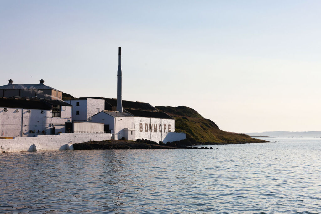 The distillery building located on the edge of the water
