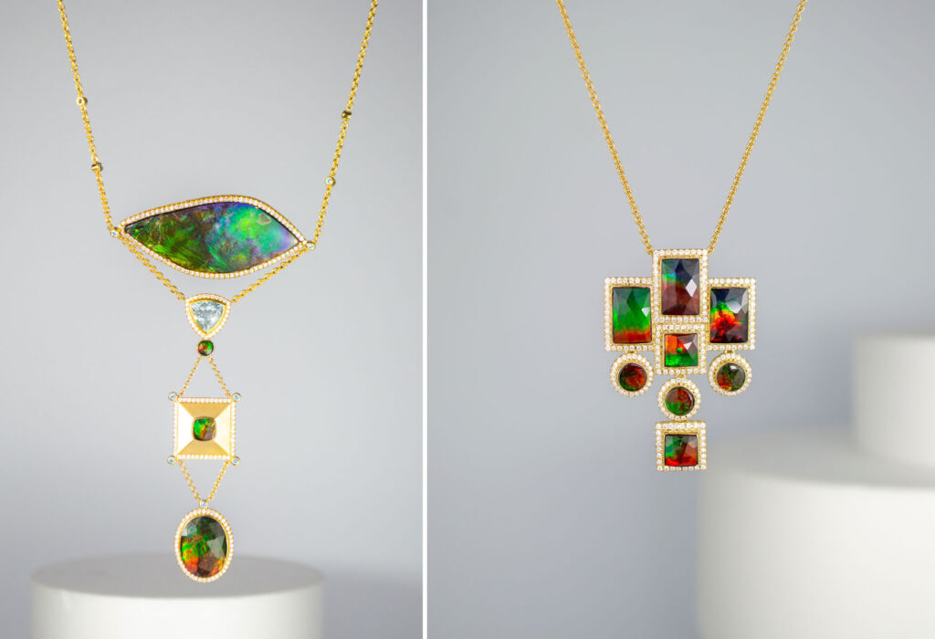Two necklaces from the Egyptian inspired collections