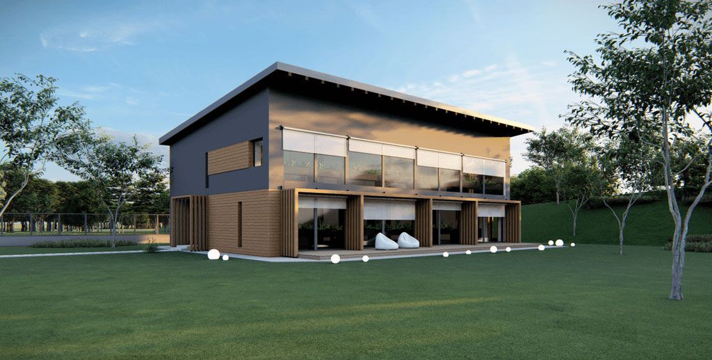 A rendering of one of the company's family home projects