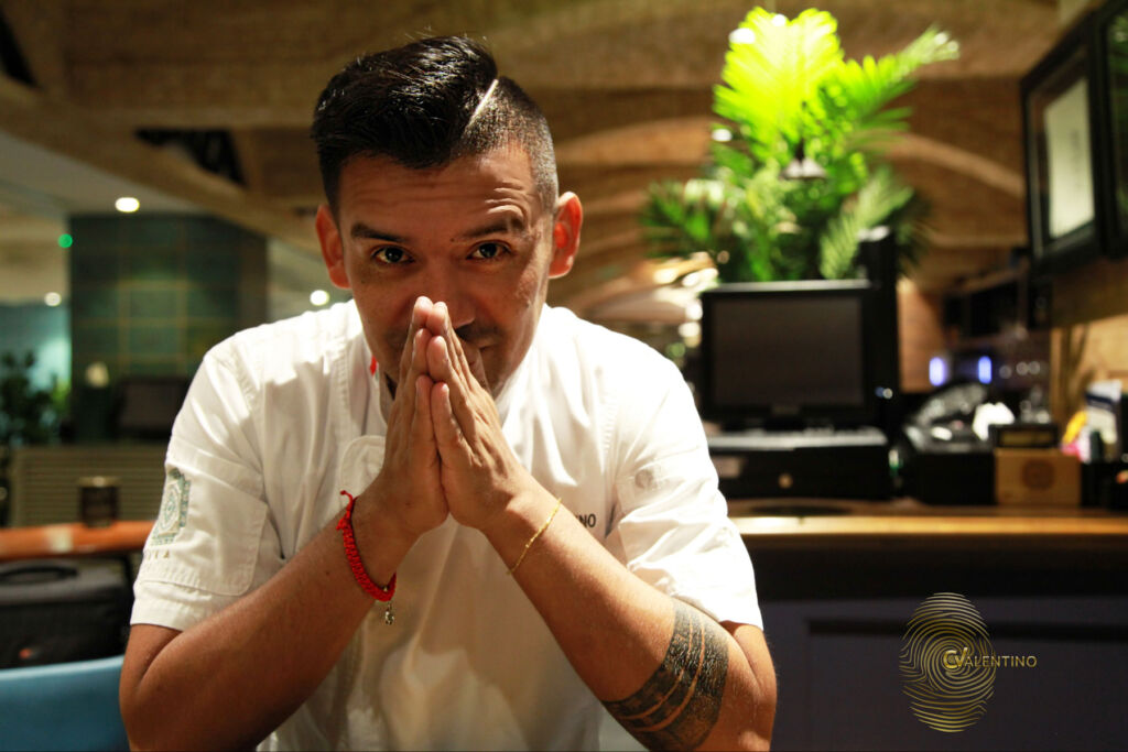 Chef Carlo Valentino performing a traditional Japanese greeting