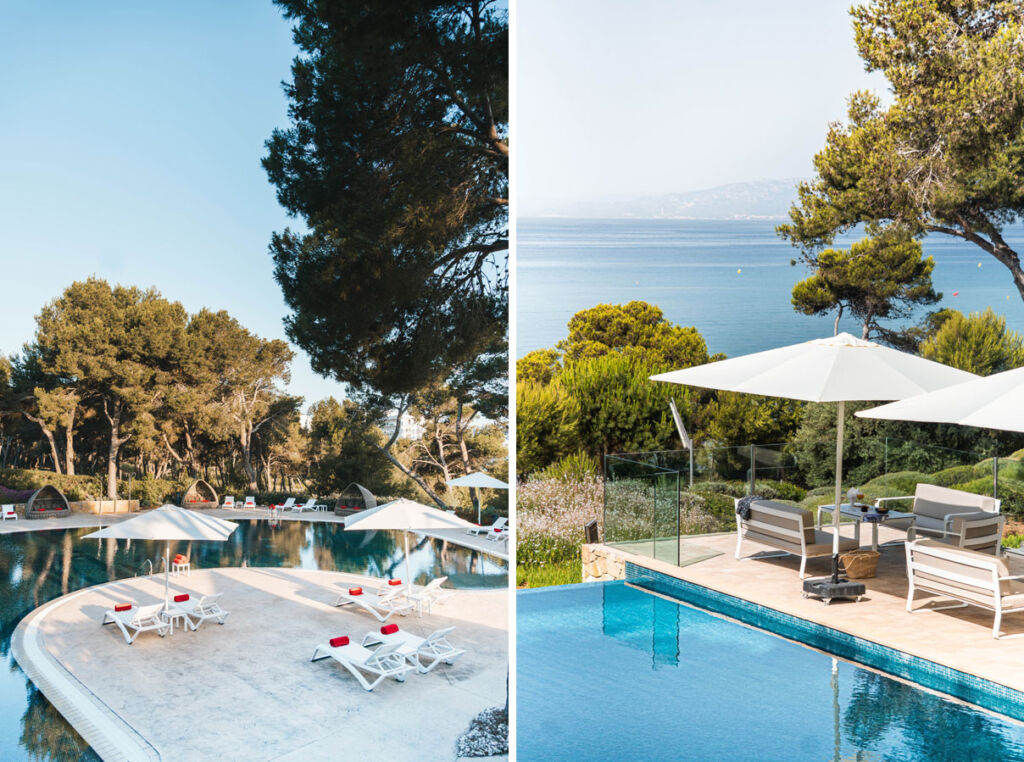 Two images showing the wonderful lifestyle on offer at the beach club