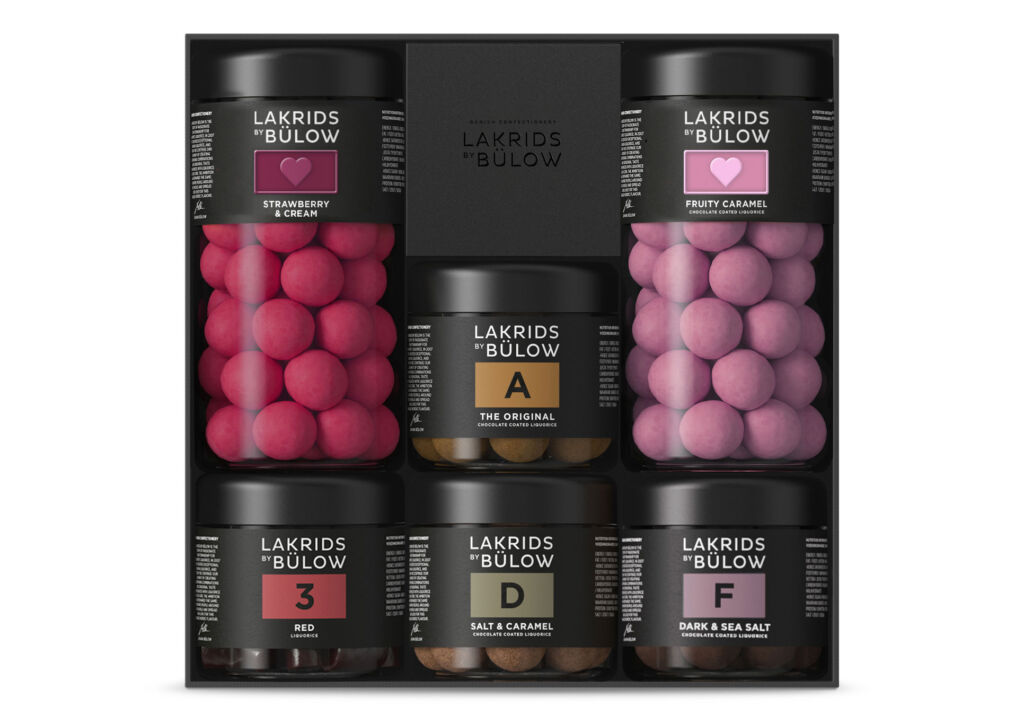 The Love Collection Giftbox showing the six flavours