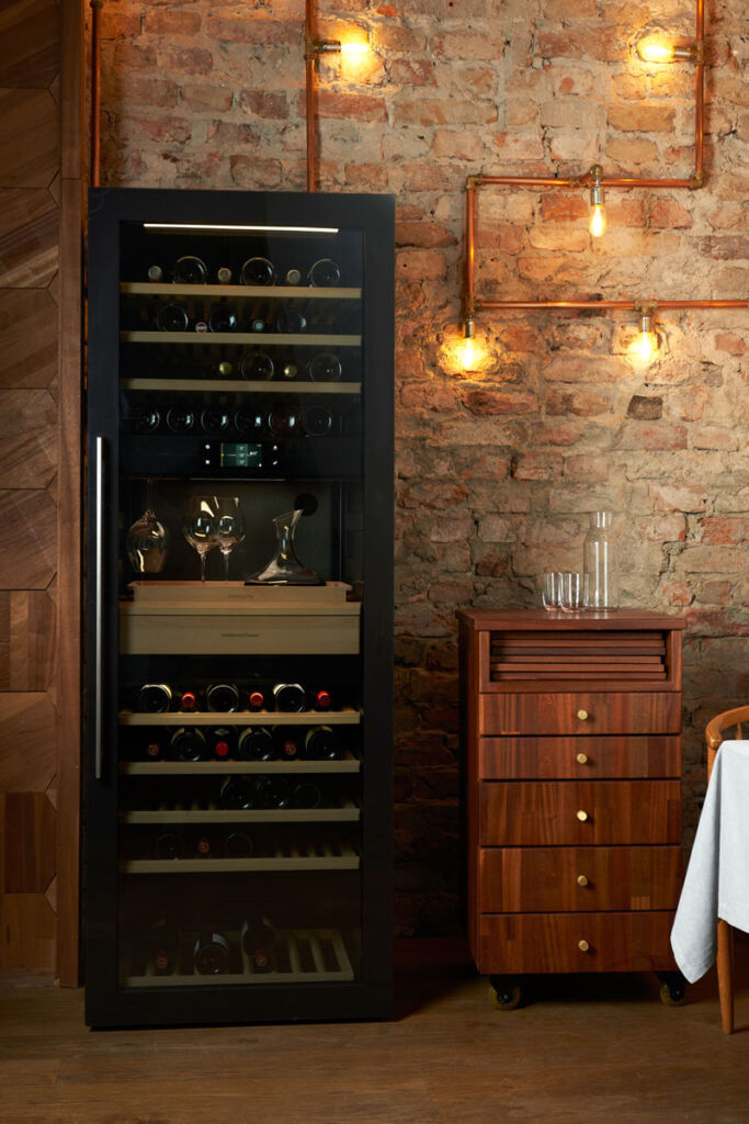ASKO's wine cabinet installed in a traditional stone walled property