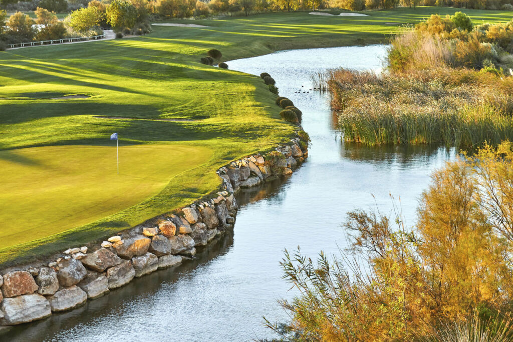 One of the large water features on the golf course