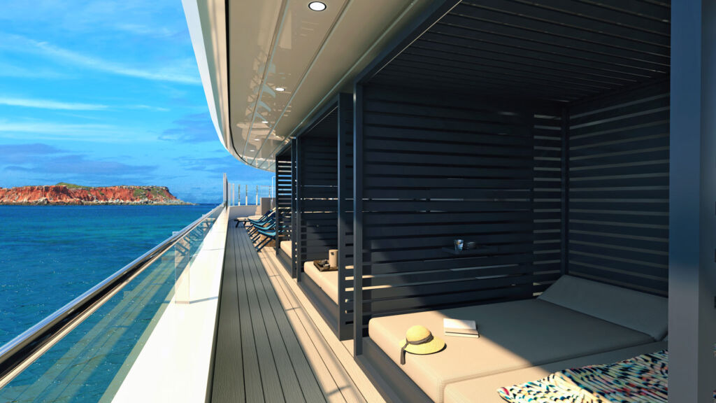 The cabanas on the new ship