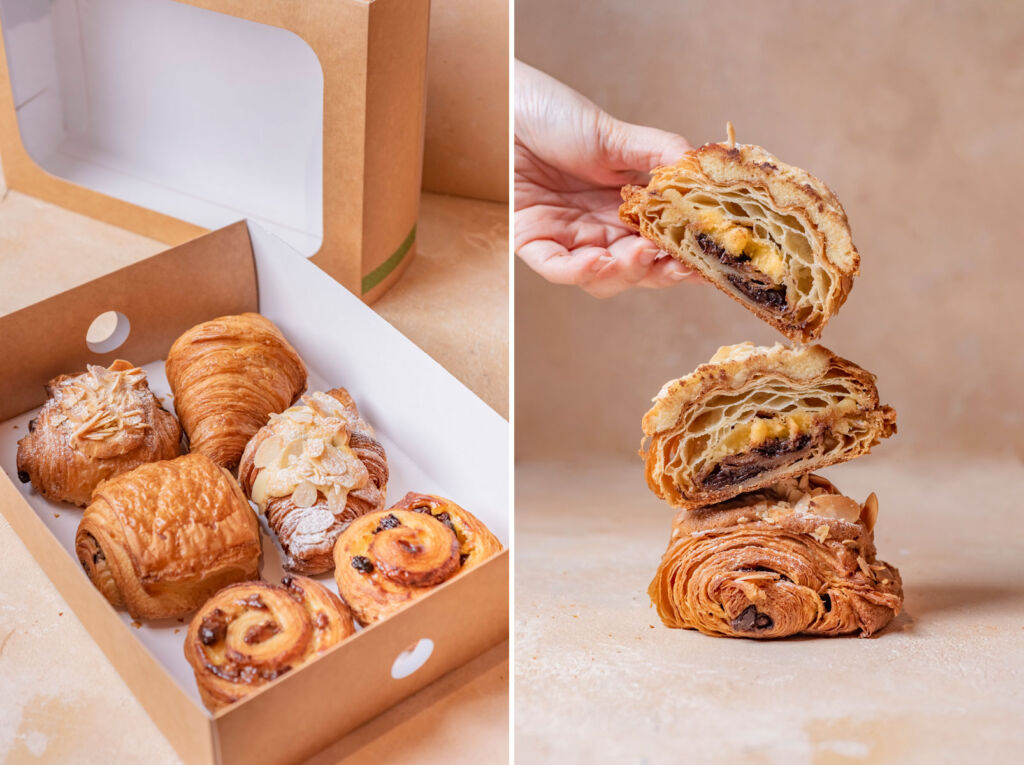 Two images showing some of the pastries on offer