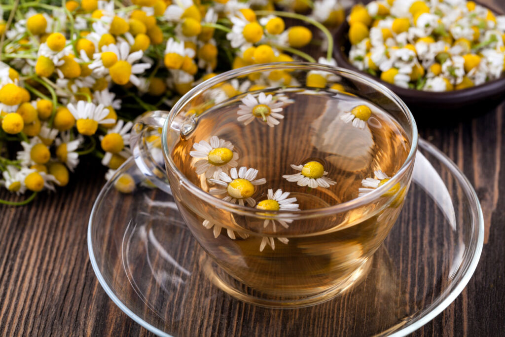 A freshly made cup of Chamomile tea