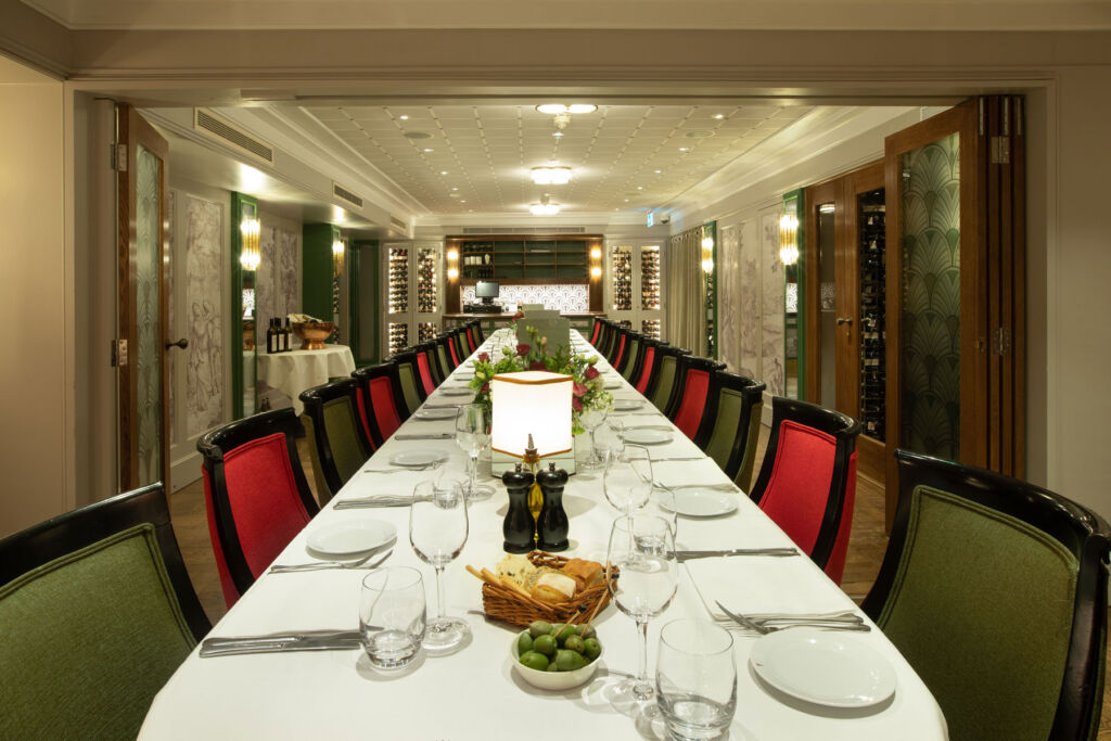 An image showing the full extent of the large private dining area
