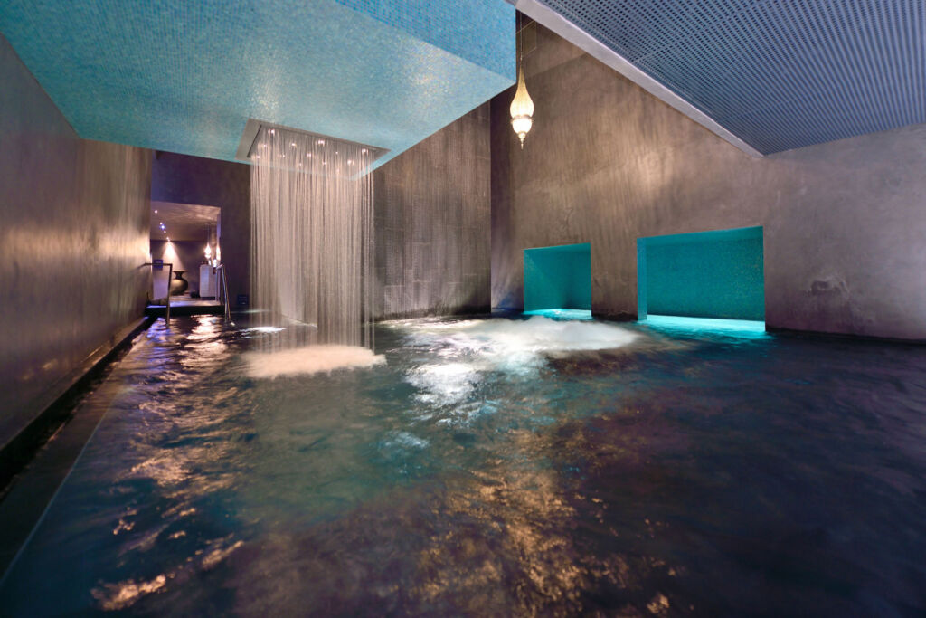 A photo showing the inviting pool inside the spa