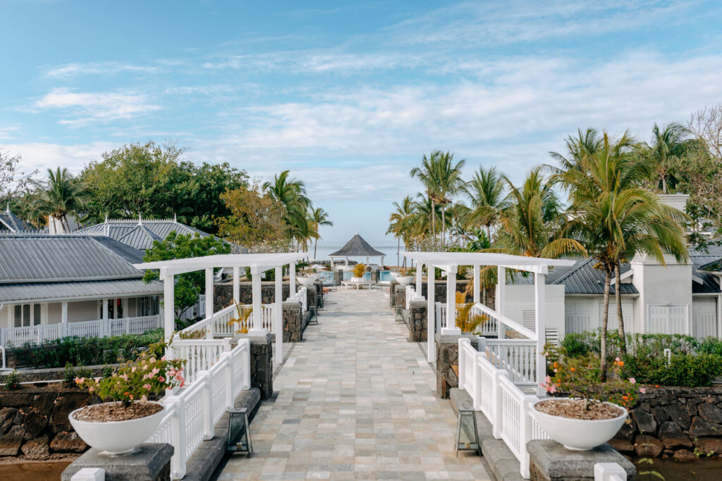 The walkway to the sea at a beach front development