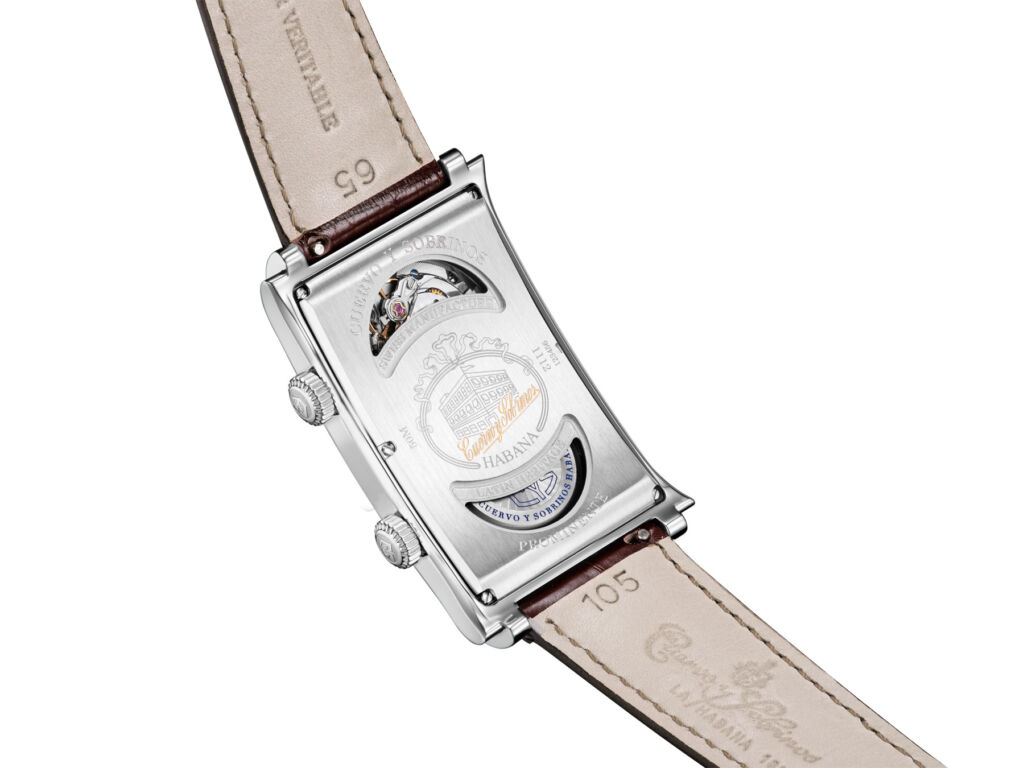 The rear of the watch showing the two movements