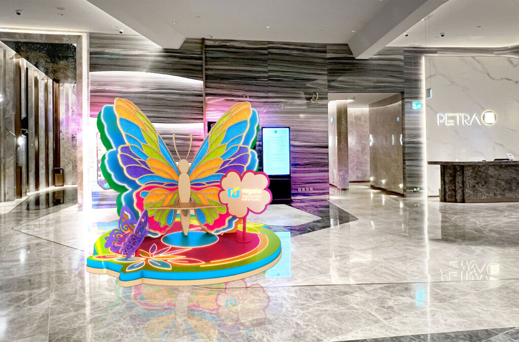 The butterfly installation on the lobby