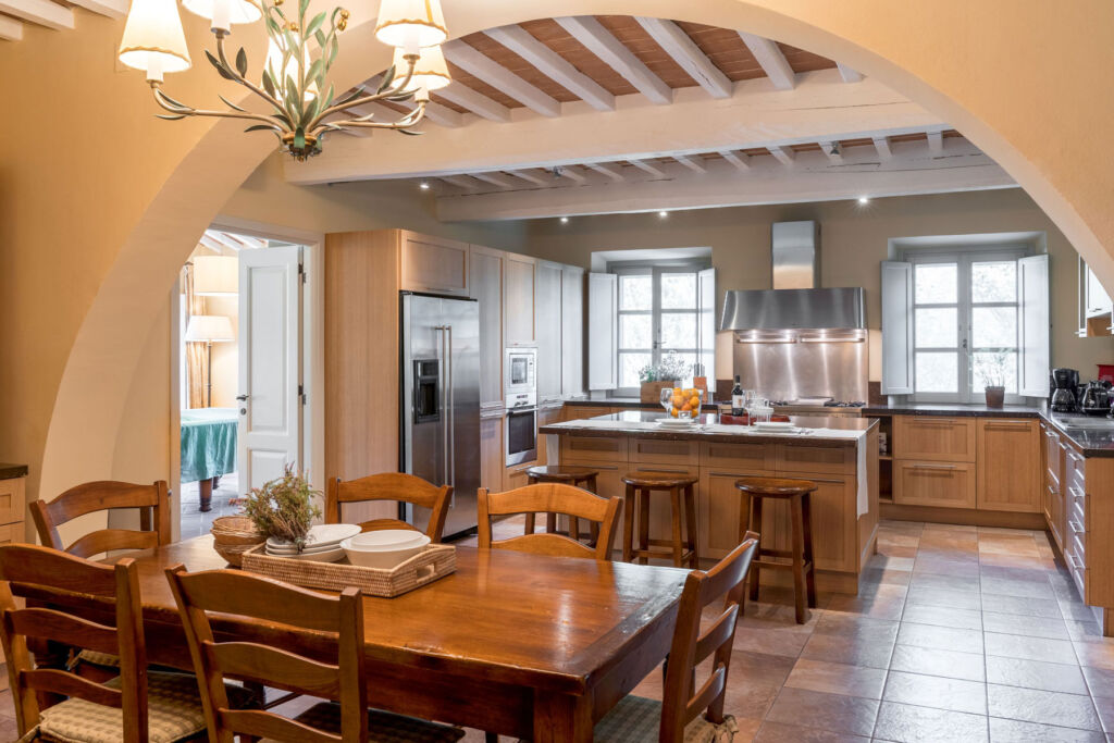 The modern well-fitted kitchen inside Villa Valle