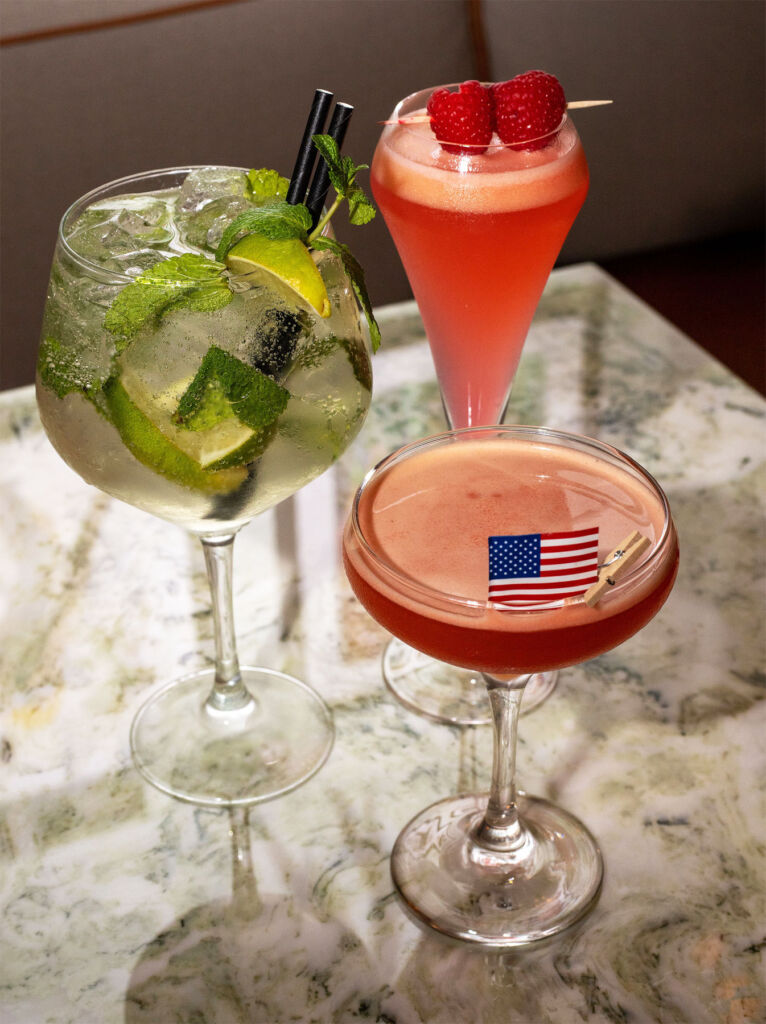 A selection of the restaurant's cocktails