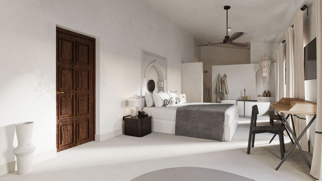 The bedroom suites draw influence from various cultures culminating in a room with a colonial feeling