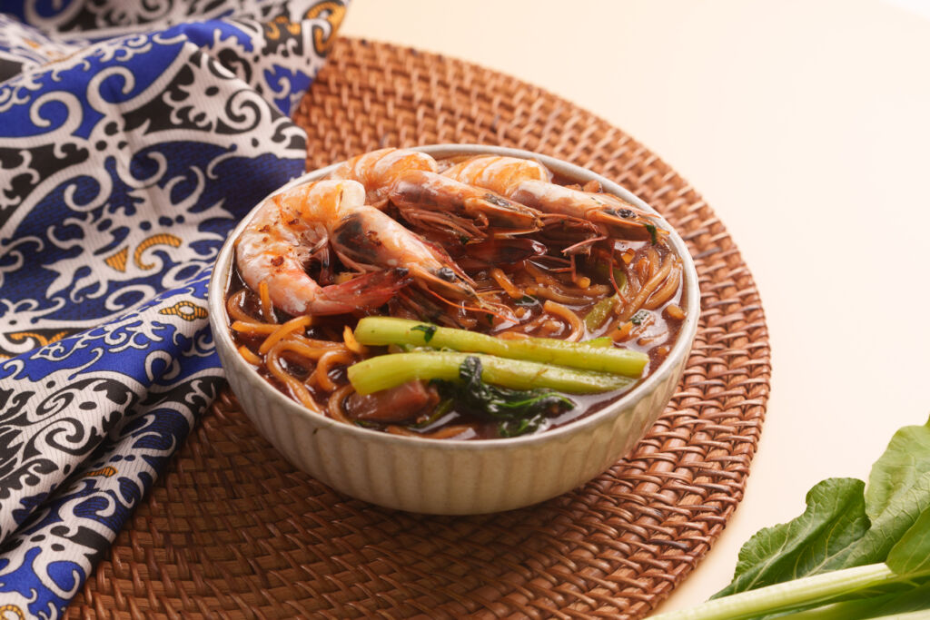 The Laksa dish with wild caught prawns