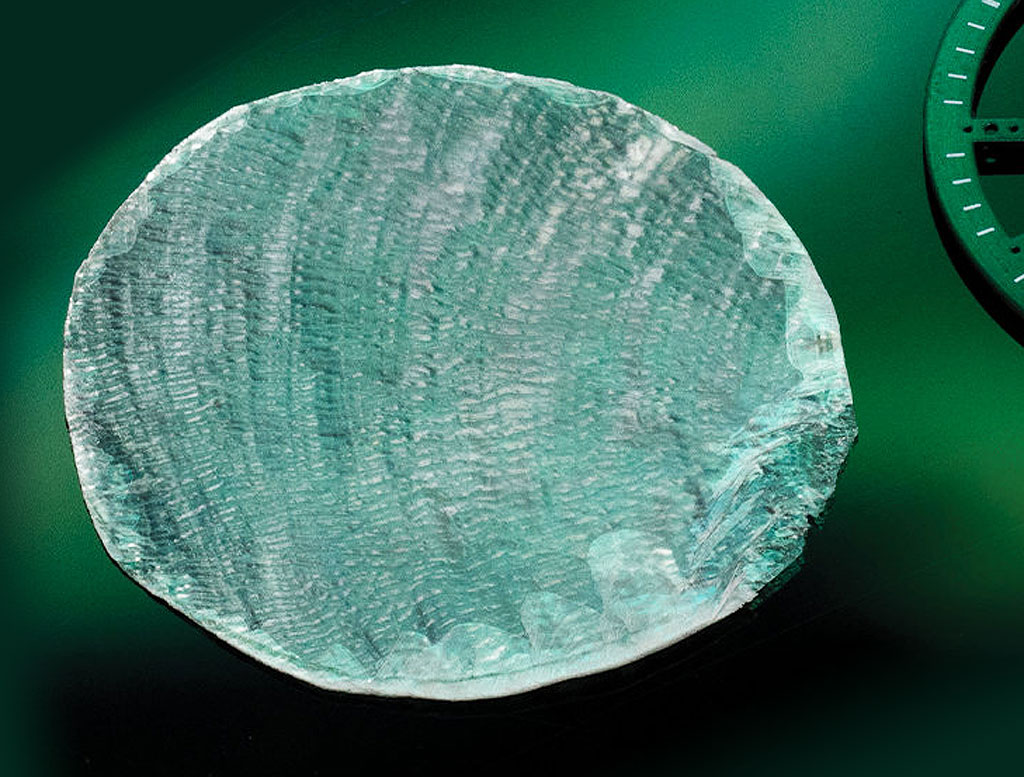 The slice of mother of pearl used for the watch's dial