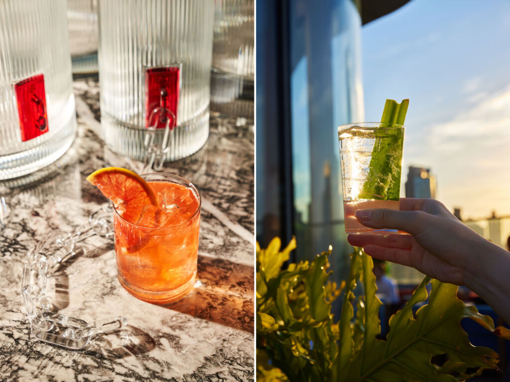 Two photographs of the cocktails on offer at the premises