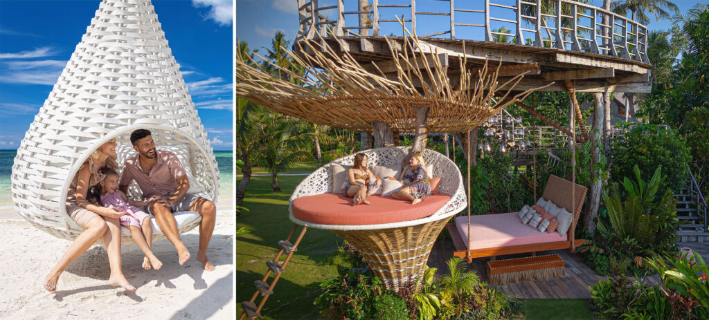 Two of the incredible outdoor structures for guests to relax in