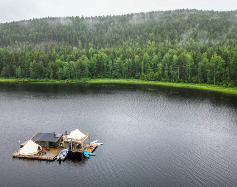 Immerse Yourself in Secluded Arctic Sweden on a Brand New Floating Lodge