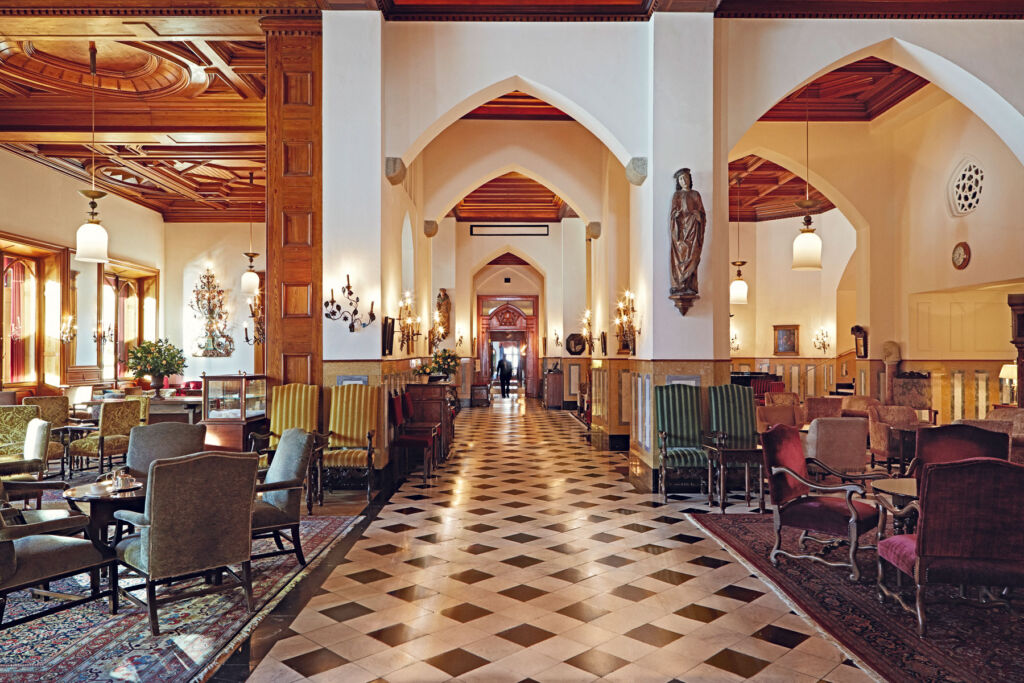 The view down the hotel's Grand Hall