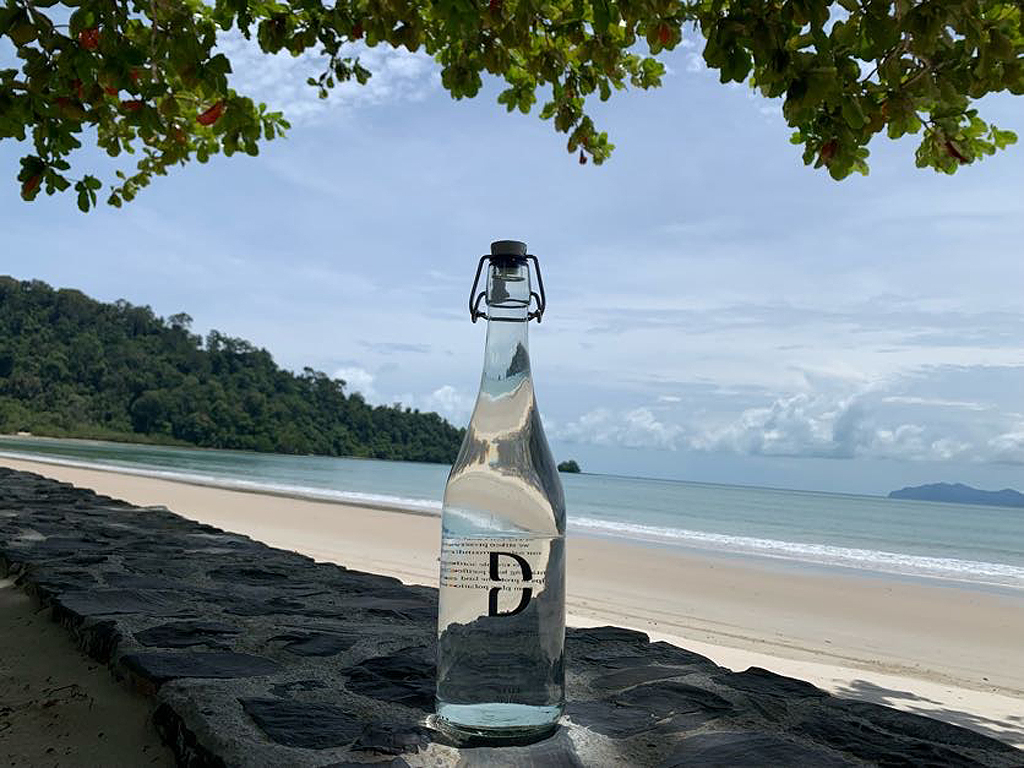 One of the resorts glass bottles