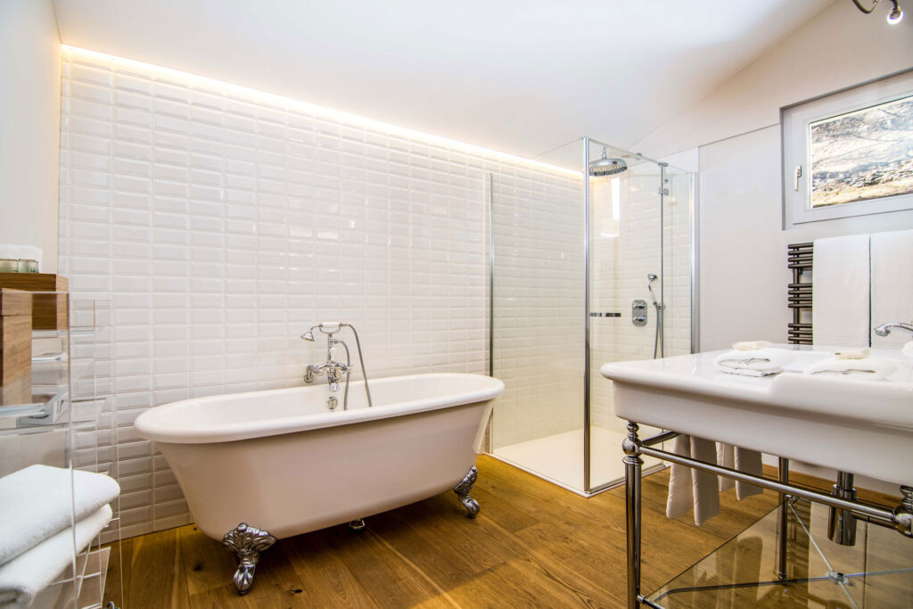 Inside one of the spacious bathroom suites