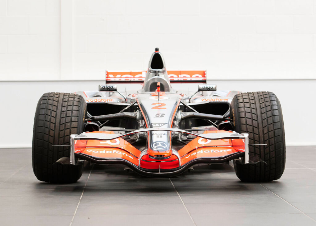A front on photograph of the 2008 McLaren MP4-22/A