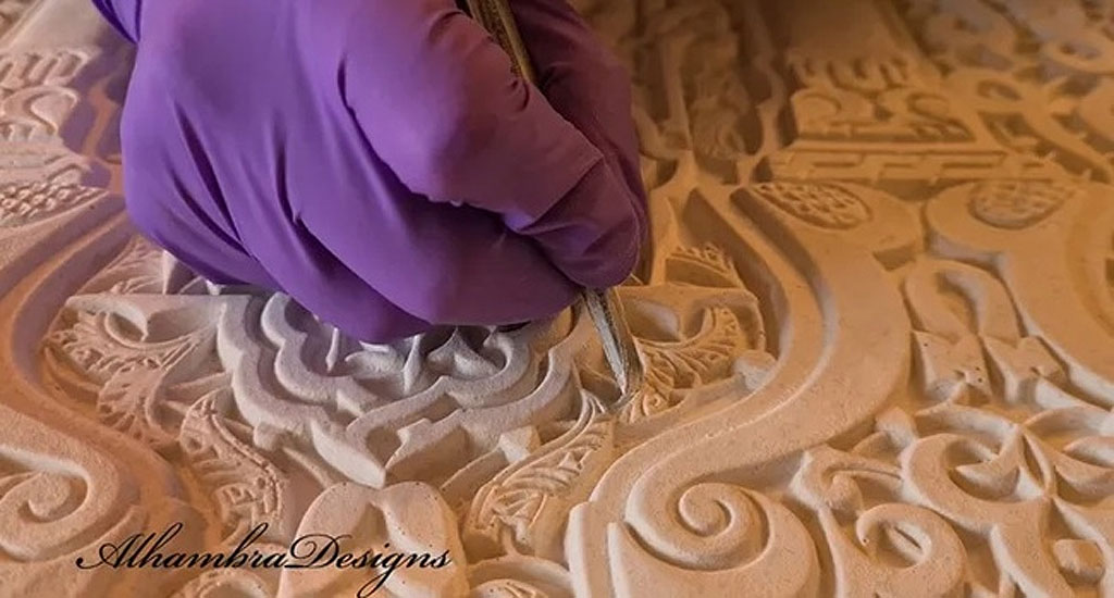 A close up view of the intricate designs