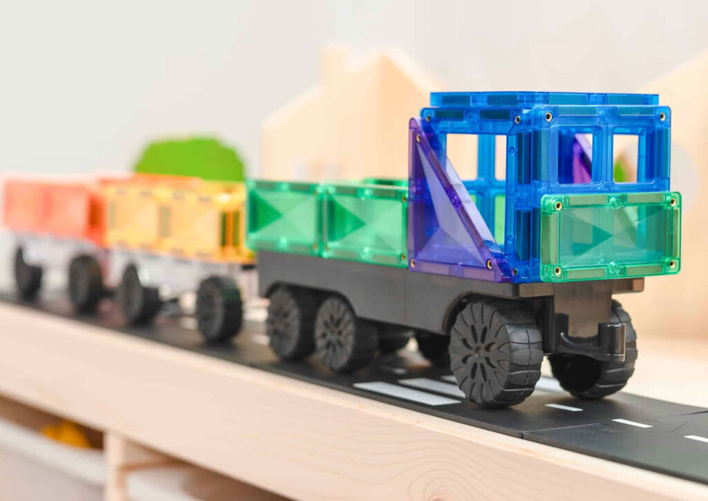 A colourful truck created using the Transport set