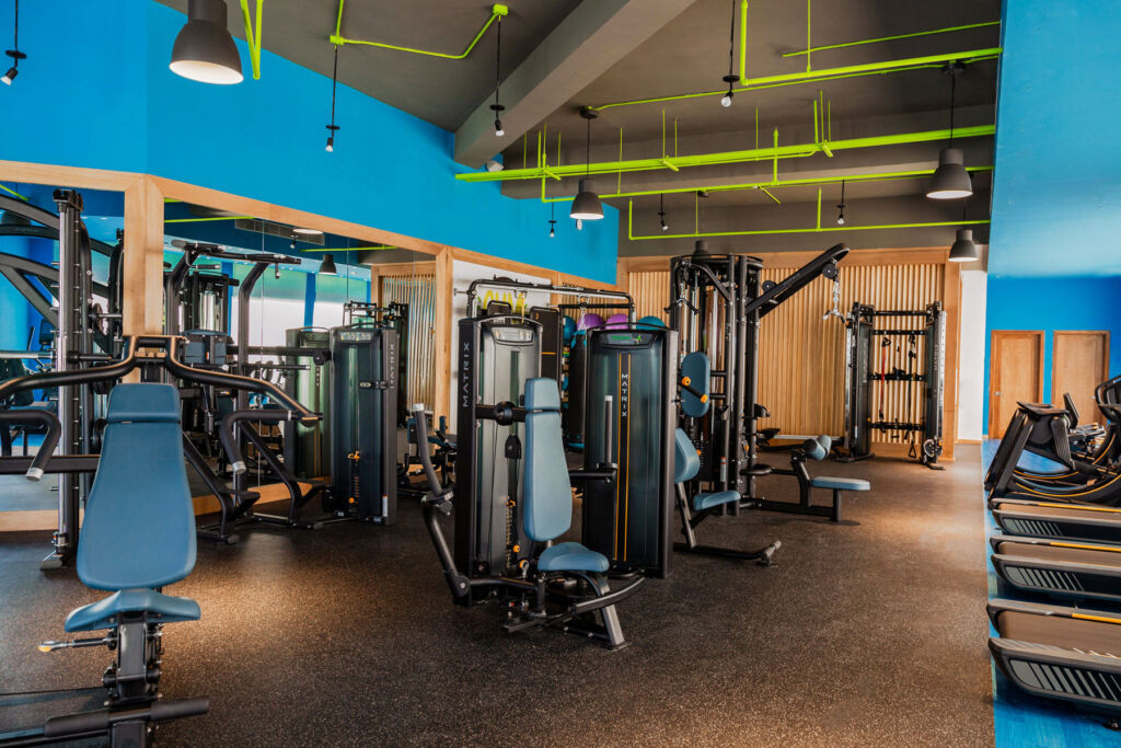 The equipment inside the Fins Up Fitness Centre