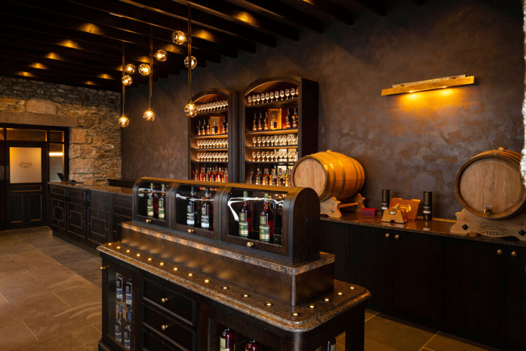 The tasting room inside the distillery