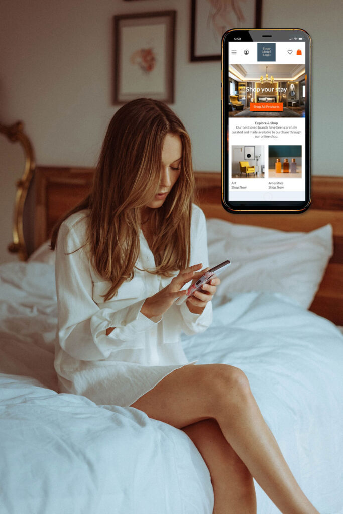 A young woman using the company's booking app
