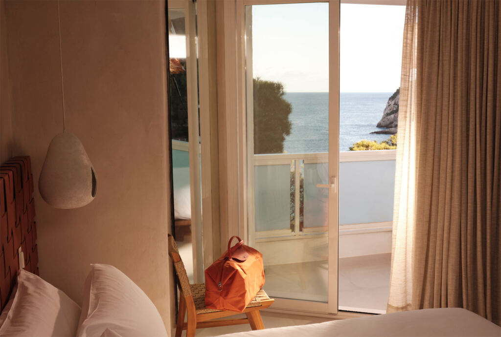 The views out to the sea from a bedroom suite