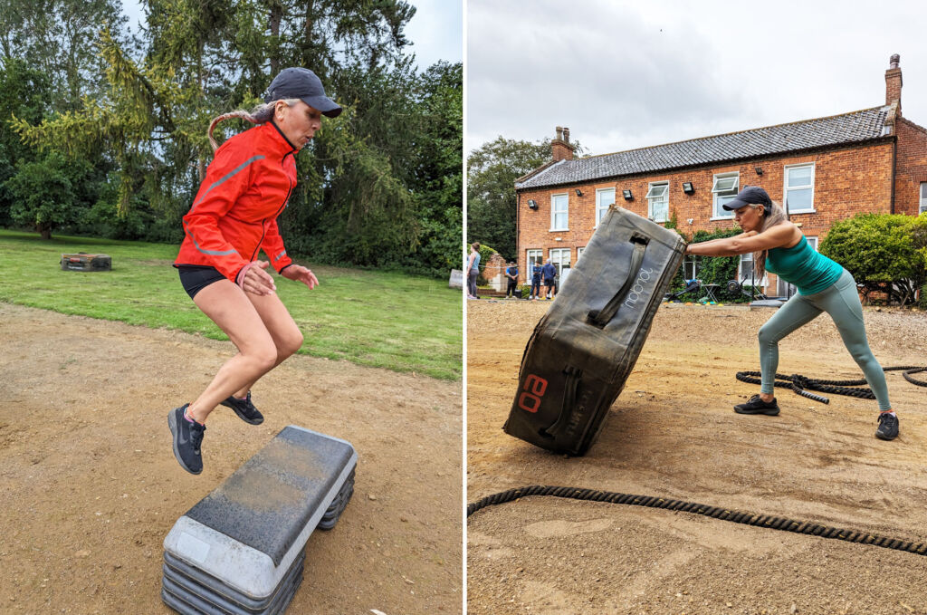 Two photographs showing the type of exercises participants will be asked to try